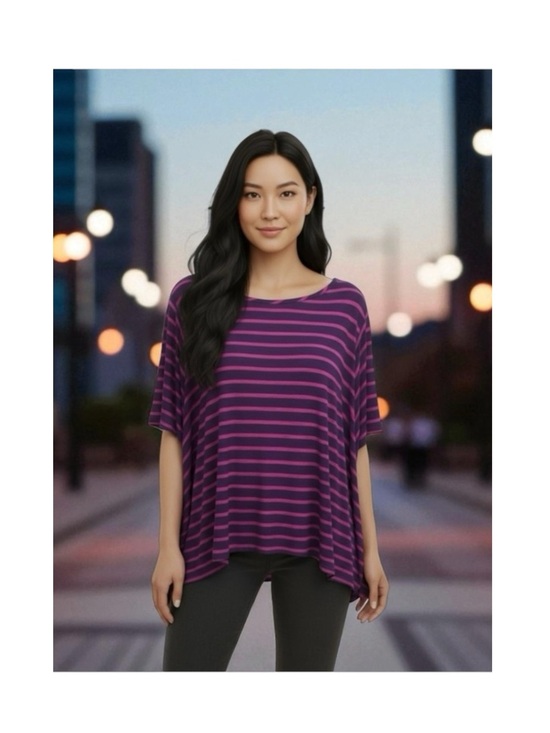 LF Tops - new LF Emma & Sam ᯾ Oversized Stripe Hi Lo Handkerchief Hem Tee ᯾ T Shirt Top XS